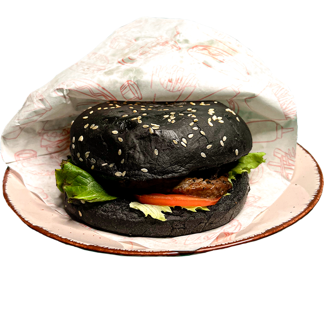 Черный бургер куриный