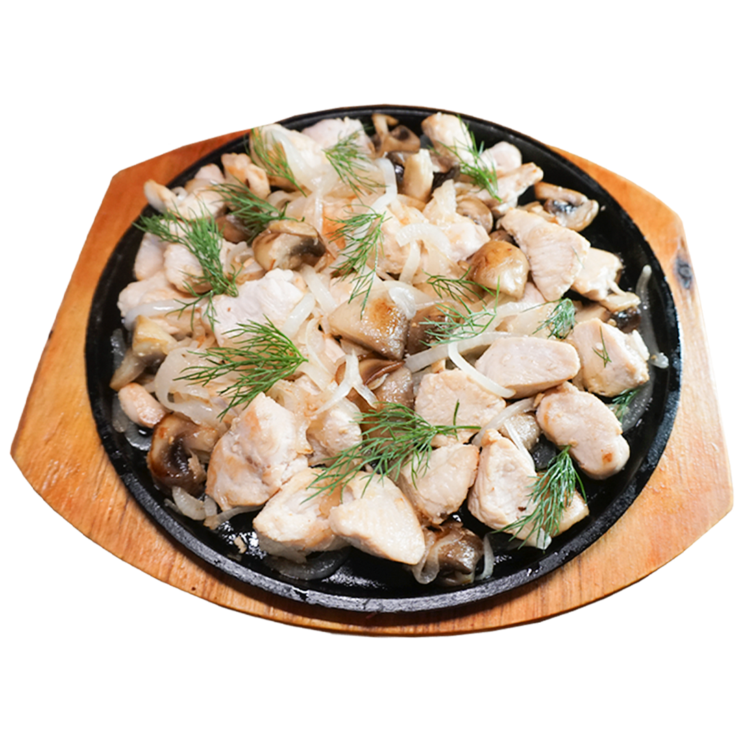 Куриное филе с грибами на жаровне